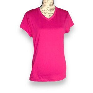 C9 by Champion Bright Pink LADIES LARGE Short Sleeve V-neck Tee NWOT